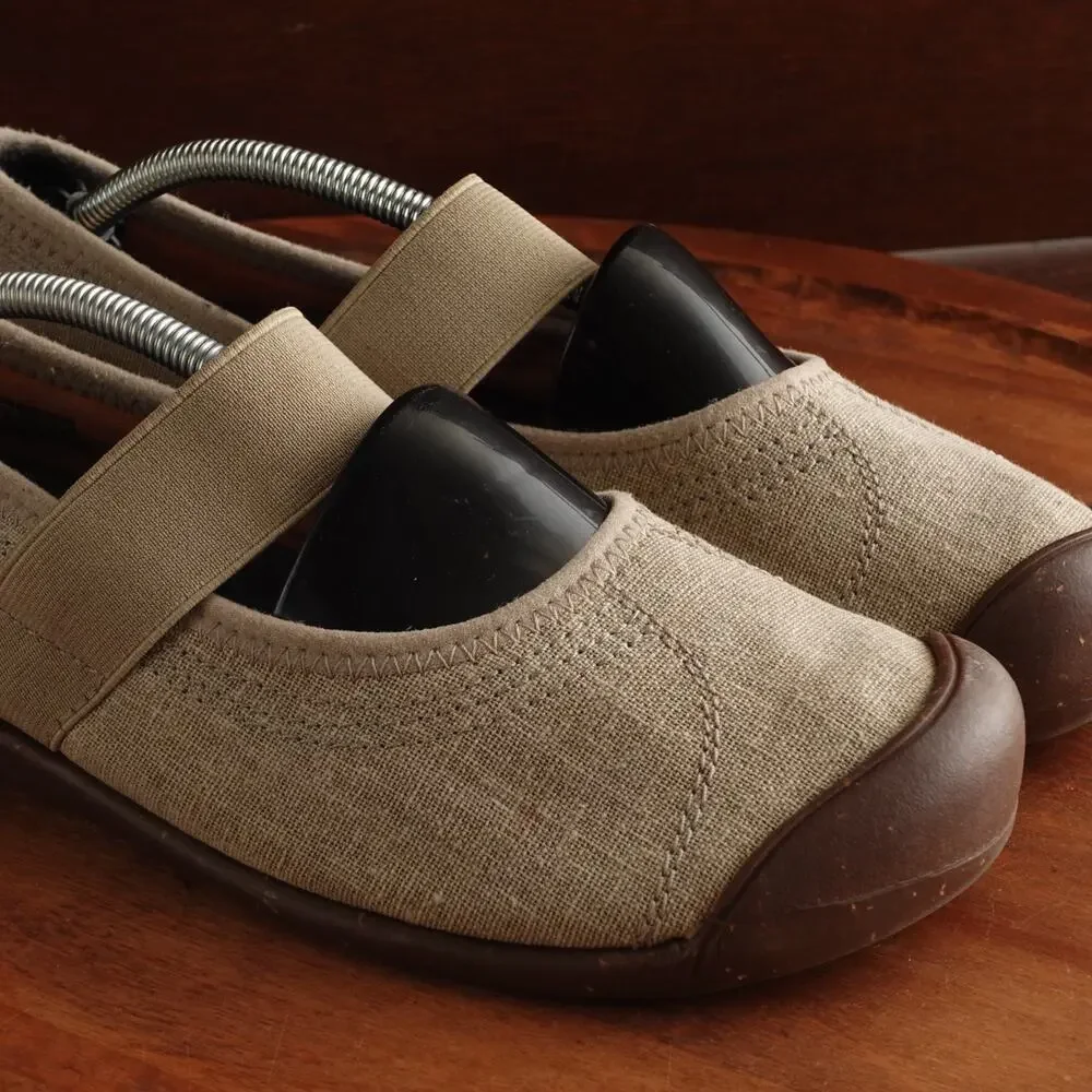 Keen Flats Womens Size 10 Beige Sienna Canvas Mary Jane Slip On Casual Shoes